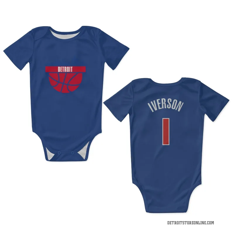 Allen Iverson  Blue Detroit Pistons  Newborn & Infant Bodysuit