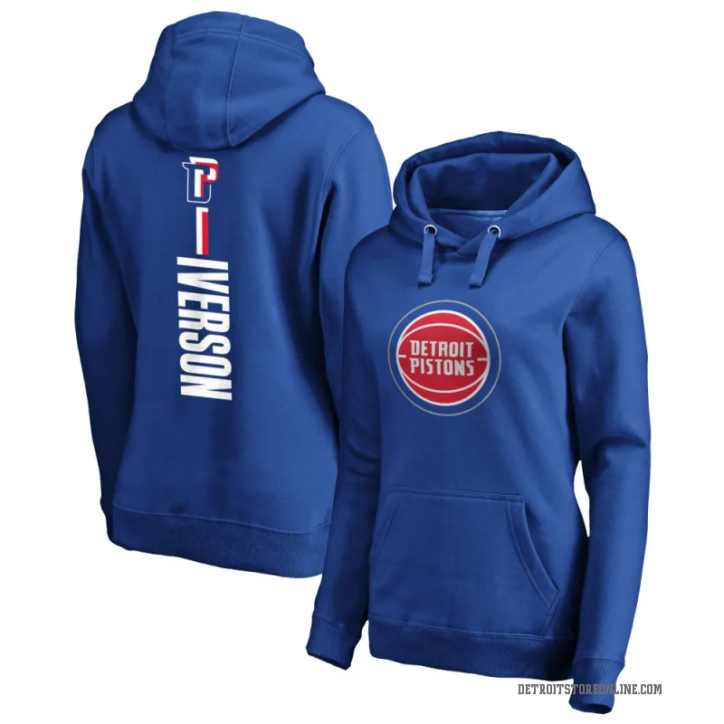 Allen Iverson Women's Royal Detroit Pistons Branded Backer Pullover Hoodie