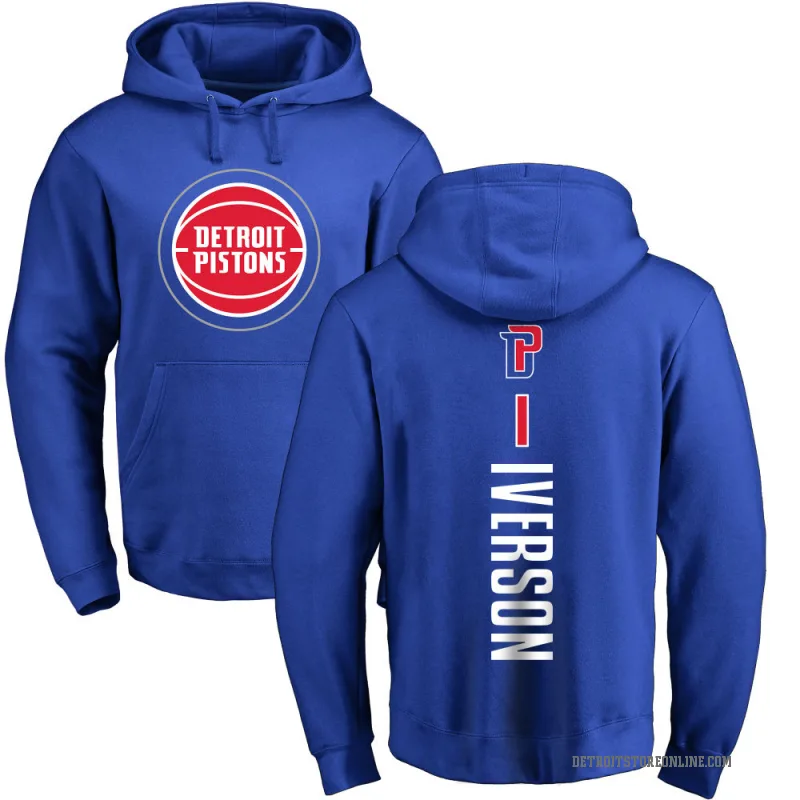 Allen Iverson Youth Royal Detroit Pistons Branded Backer Pullover Hoodie