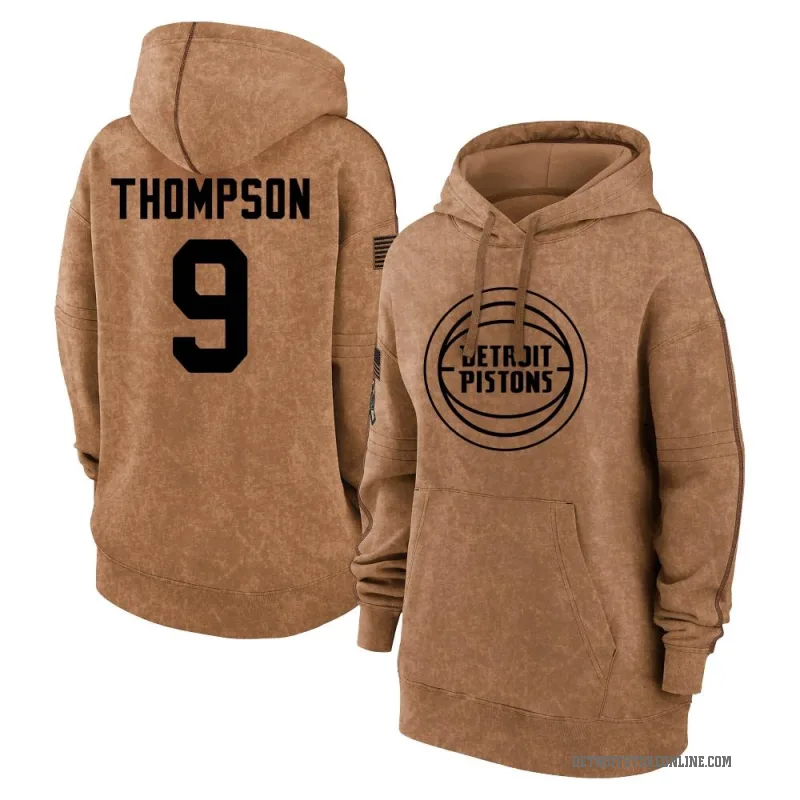 Ausar Thompson Women's Brown Detroit Pistons 2023 Salute to Service Pullover Hoodie