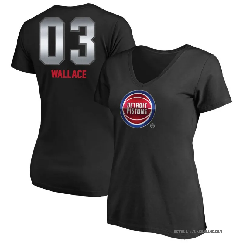 Ben Wallace Women's Black Detroit Pistons Midnight Mascot T-Shirt