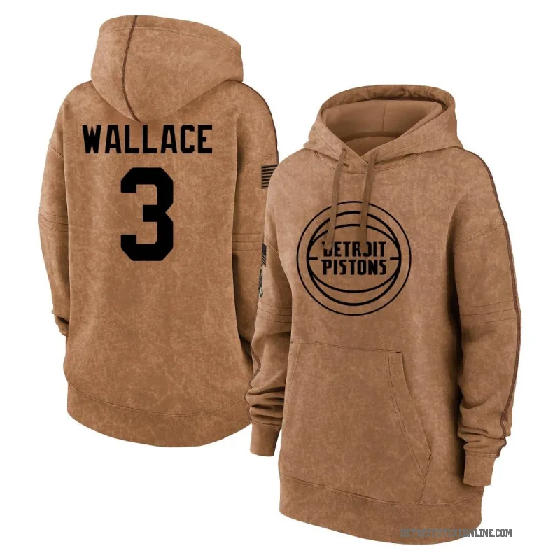 Ben Wallace Women's Brown Detroit Pistons 2023 Salute to Service Pullover Hoodie