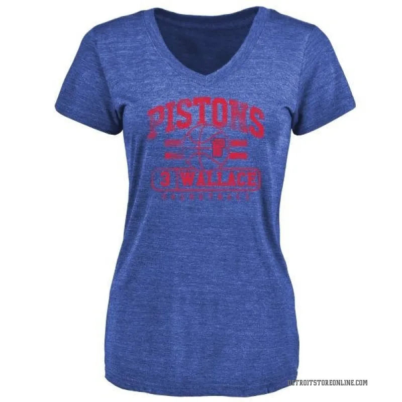 Ben Wallace Women's Royal Detroit Pistons Baseline T-Shirt