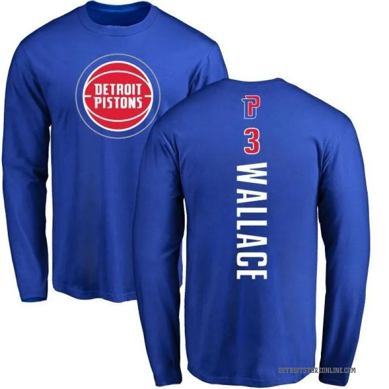 Ben Wallace Youth Royal Detroit Pistons Backer Long Sleeve T-Shirt