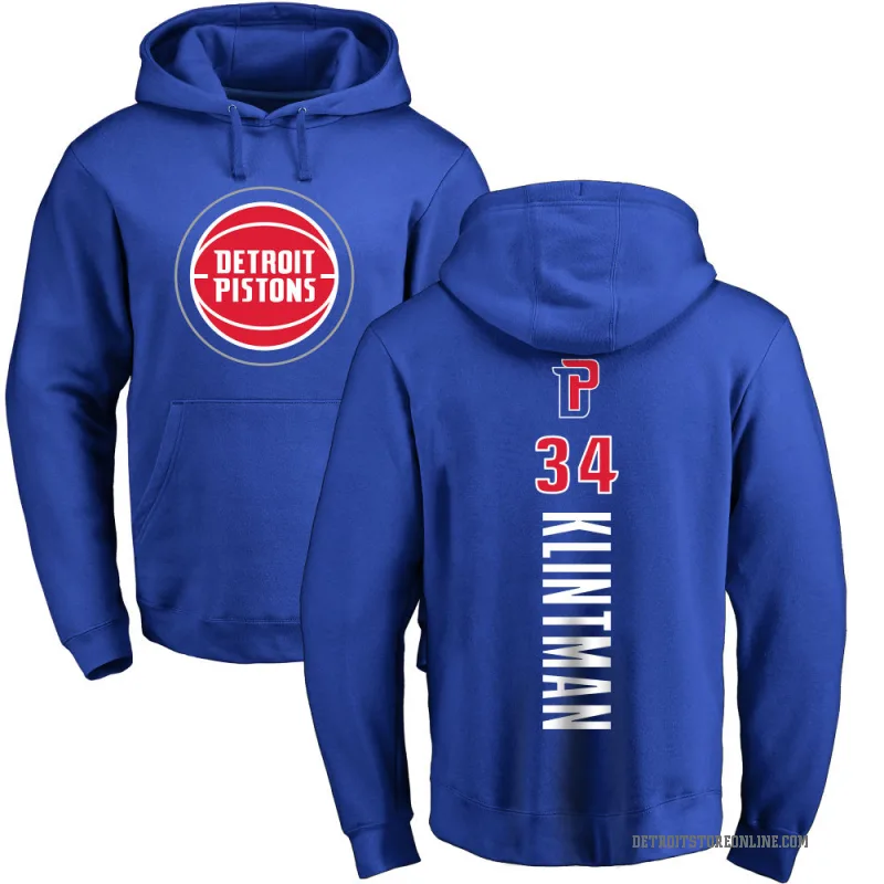 Bobi Klintman Men's Royal Detroit Pistons Branded Backer Pullover Hoodie