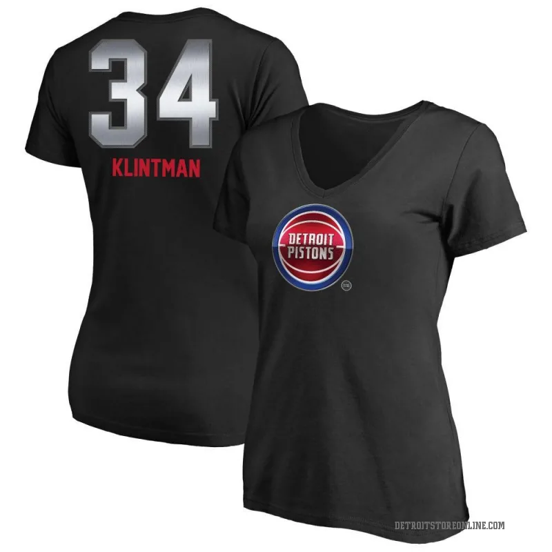 Bobi Klintman Women's Black Detroit Pistons Midnight Mascot T-Shirt