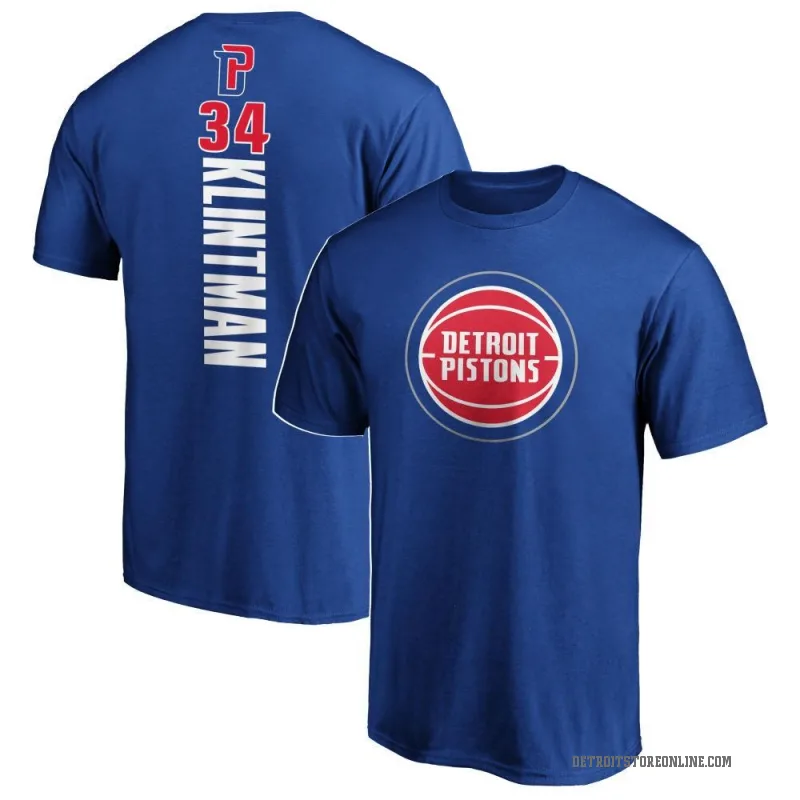 Bobi Klintman Youth Royal Detroit Pistons Backer T-Shirt