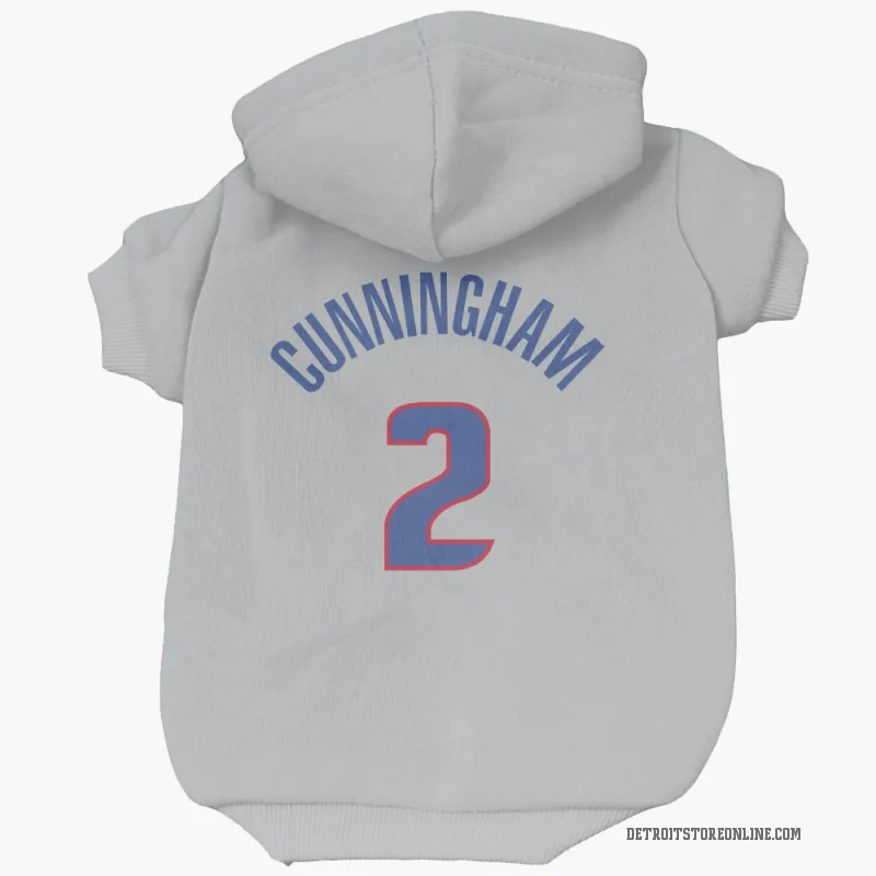 Cade Cunningham  Gray Detroit Pistons  Cat & Dog Pet Hoodie