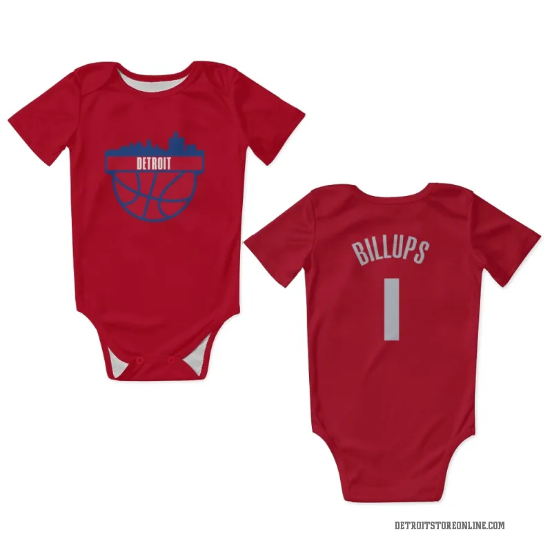 Chauncey Billups  Red Detroit Pistons  Newborn & Infant Bodysuit