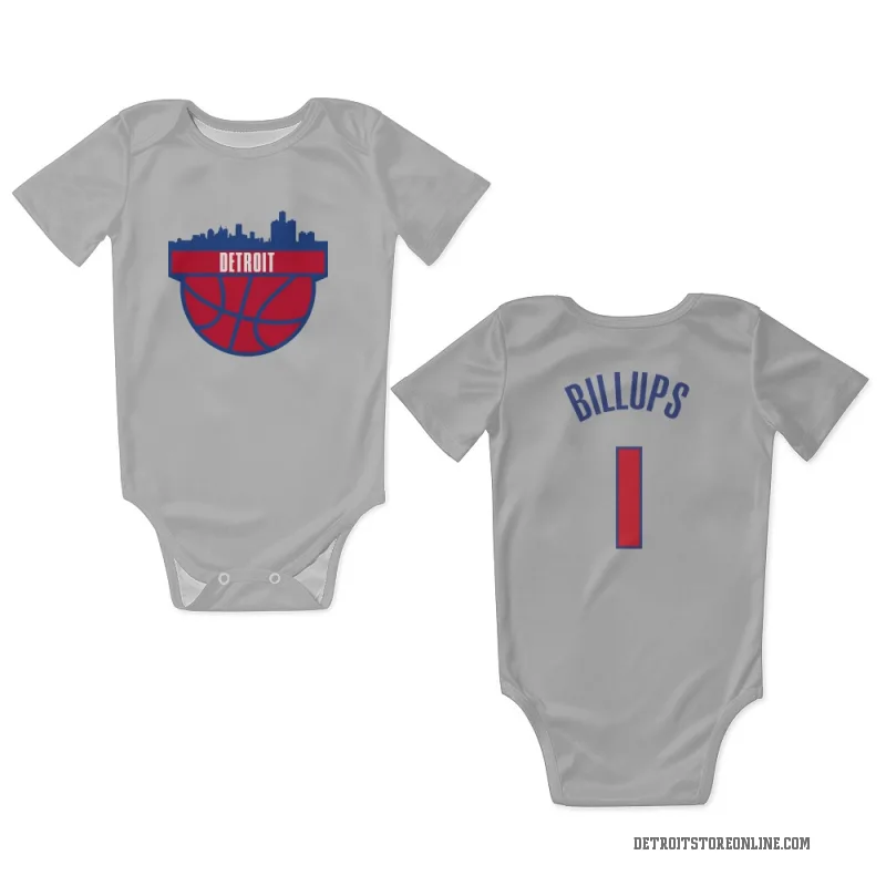 Chauncey Billups  White Detroit Pistons  Newborn & Infant Bodysuit
