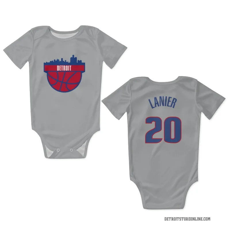 Chaz Lanier  Gray Detroit Pistons  Newborn & Infant Bodysuit