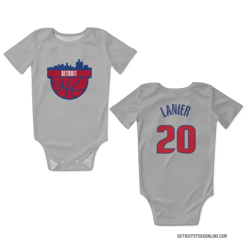 Chaz Lanier  White Detroit Pistons  Newborn & Infant Bodysuit