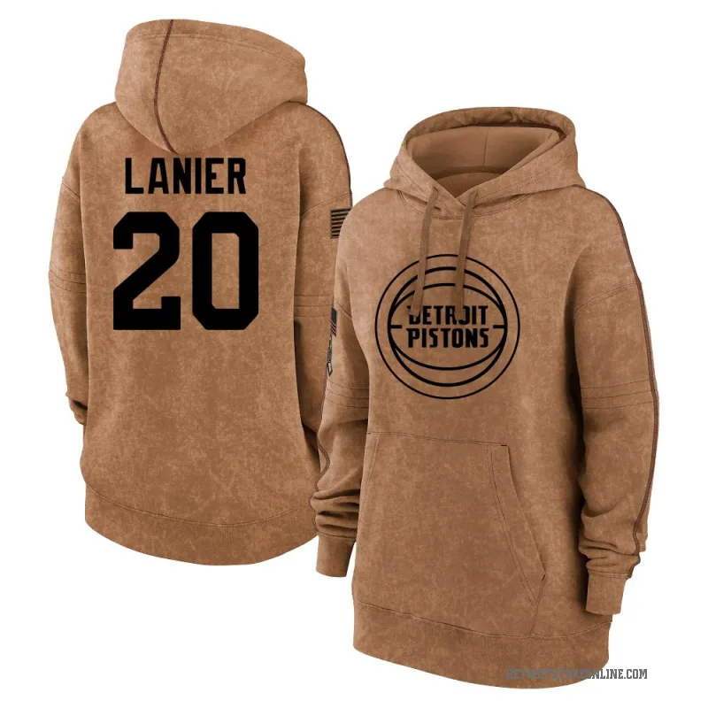 Chaz Lanier Women's Brown Detroit Pistons 2023 Salute to Service Pullover Hoodie