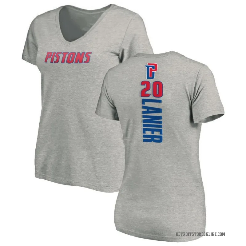 Chaz Lanier Women's Detroit Pistons Ash Backer T-Shirt