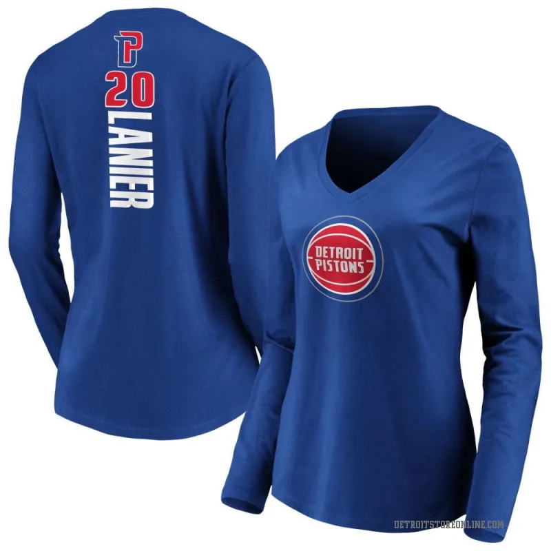 Chaz Lanier Women's Royal Detroit Pistons Backer Long Sleeve T-Shirt