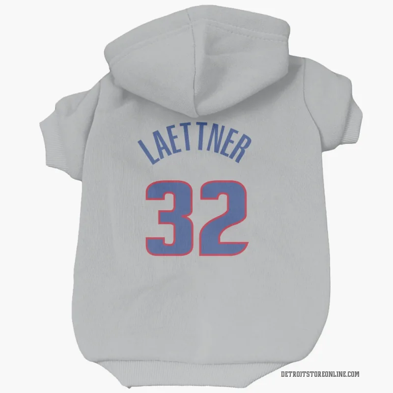 Christian Laettner  Gray Detroit Pistons  Cat & Dog Pet Hoodie