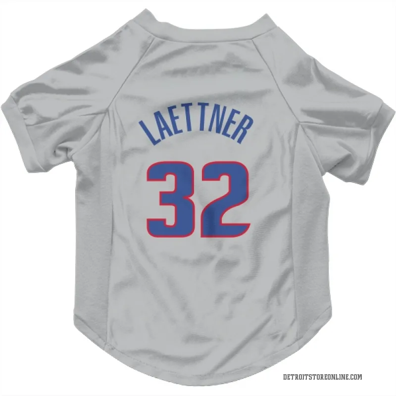 Christian Laettner  Gray Detroit Pistons  Cat & Dog Pet Jersey