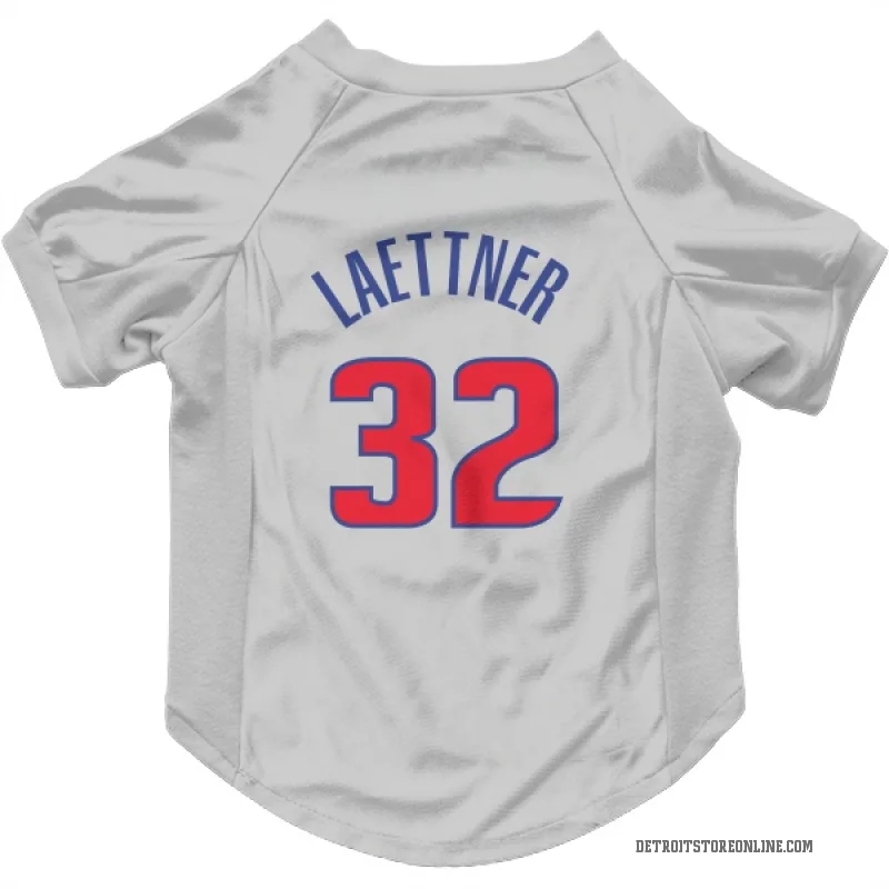 Christian Laettner  White Detroit Pistons  Cat & Dog Pet Jersey