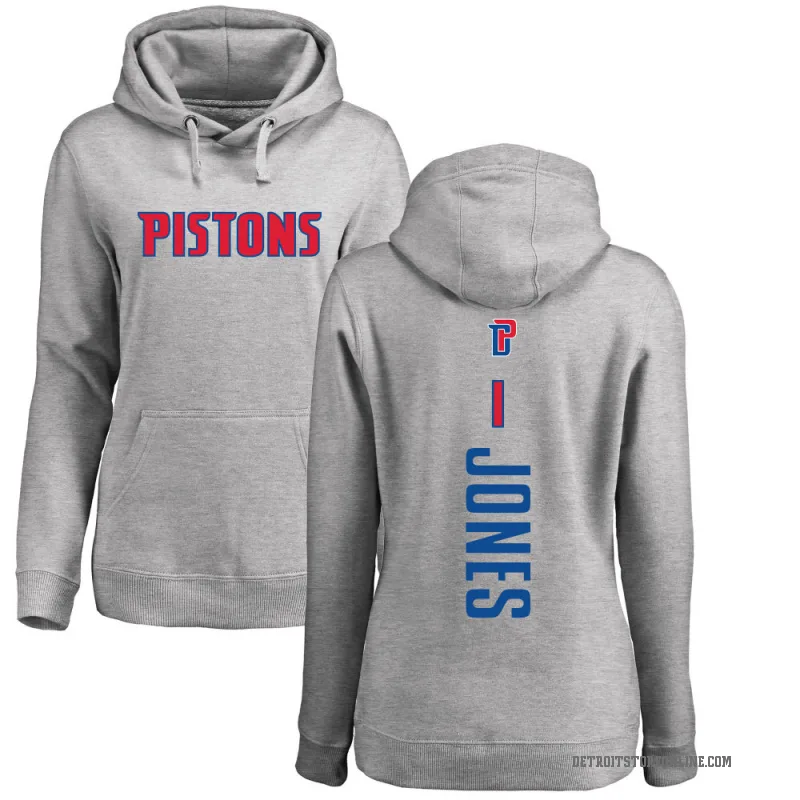 Colby Jones Women's Detroit Pistons Branded Ash Backer Pullover Hoodie
