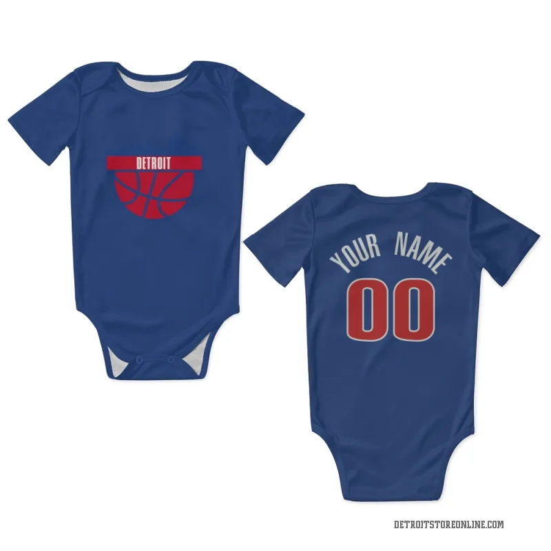 Custom  Blue Detroit Pistons   Newborn & Infant Bodysuit