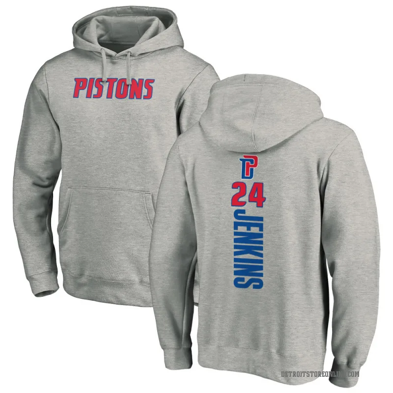 Daniss Jenkins Men's Detroit Pistons Branded Ash Backer Pullover Hoodie