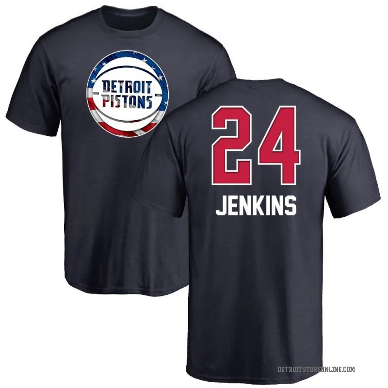 Daniss Jenkins Men's Navy Detroit Pistons Name and Number Banner Wave T-Shirt