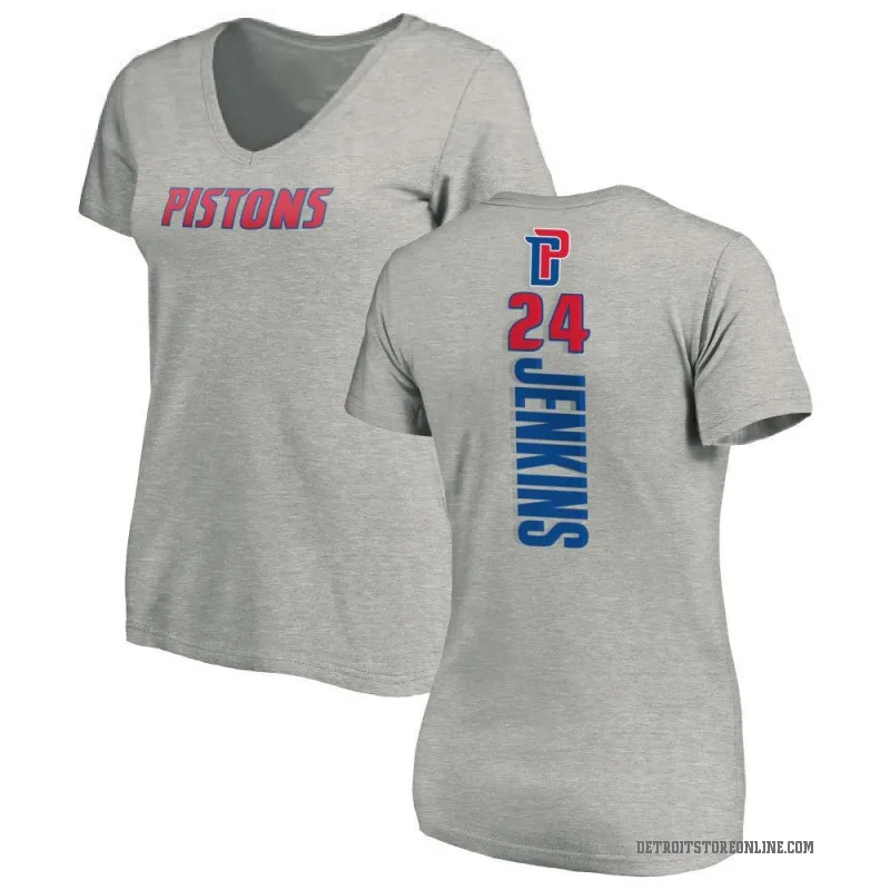 Daniss Jenkins Women's Detroit Pistons Ash Backer T-Shirt