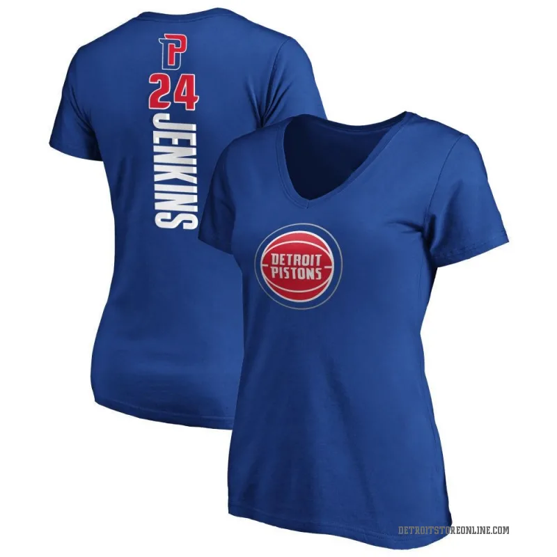 Daniss Jenkins Women's Royal Detroit Pistons Backer T-Shirt