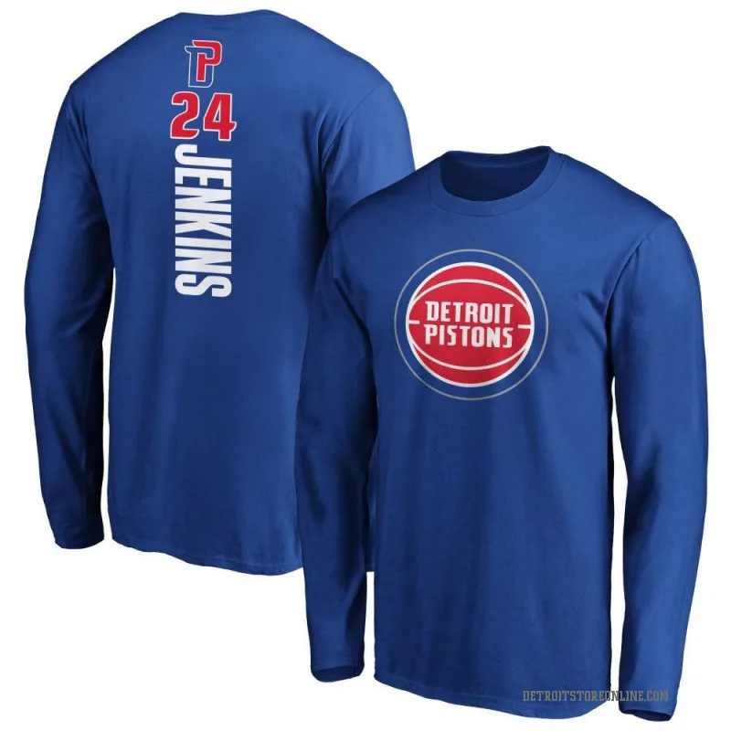 Daniss Jenkins Youth Royal Detroit Pistons Backer Long Sleeve T-Shirt
