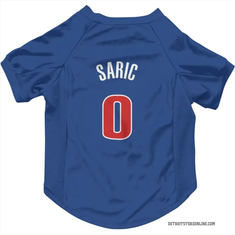 Dario Saric  Blue Detroit Pistons  Cat & Dog Pet Jersey