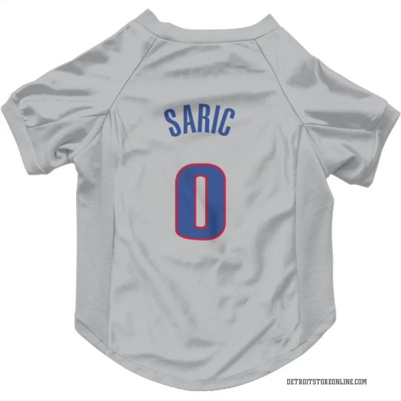 Dario Saric  Gray Detroit Pistons  Cat & Dog Pet Jersey