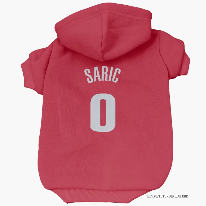 Dario Saric  Red Detroit Pistons  Cat & Dog Pet Hoodie
