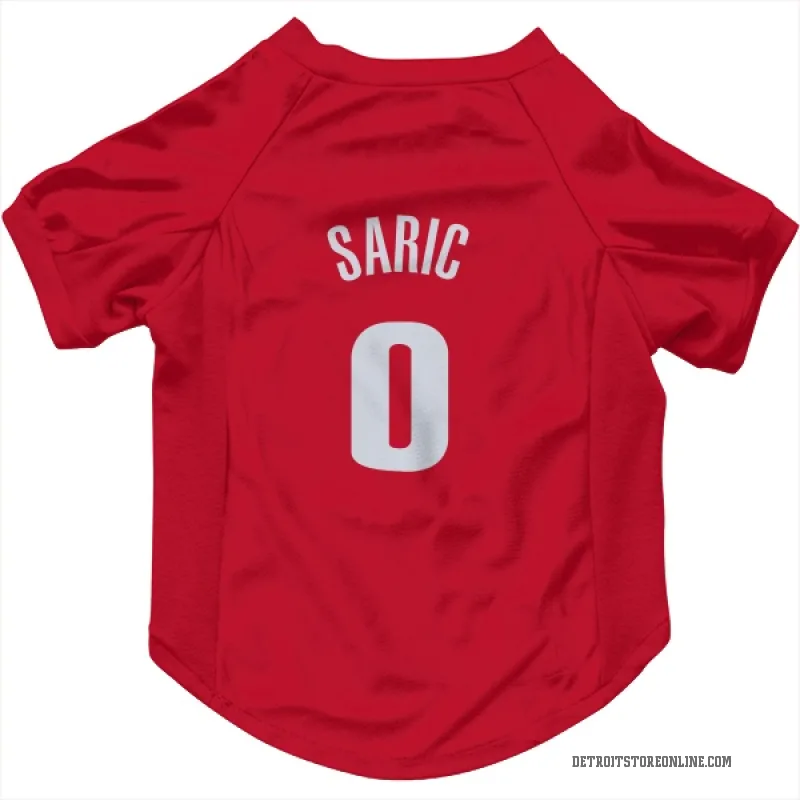 Dario Saric  Red Detroit Pistons  Cat & Dog Pet Jersey