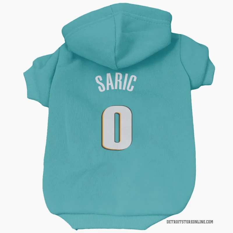Dario Saric  Teal Detroit Pistons  Cat & Dog Pet Hoodie