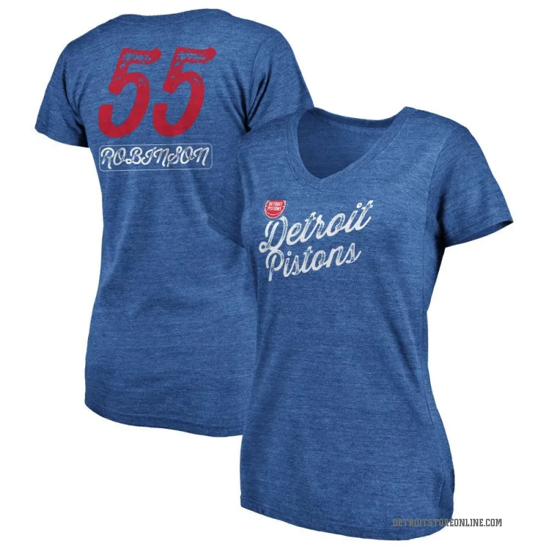 Duncan Robinson Women's Royal Detroit Pistons Sideline V-Neck T-Shirt