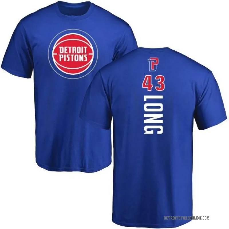 Grant Long Men's Royal Detroit Pistons Backer T-Shirt