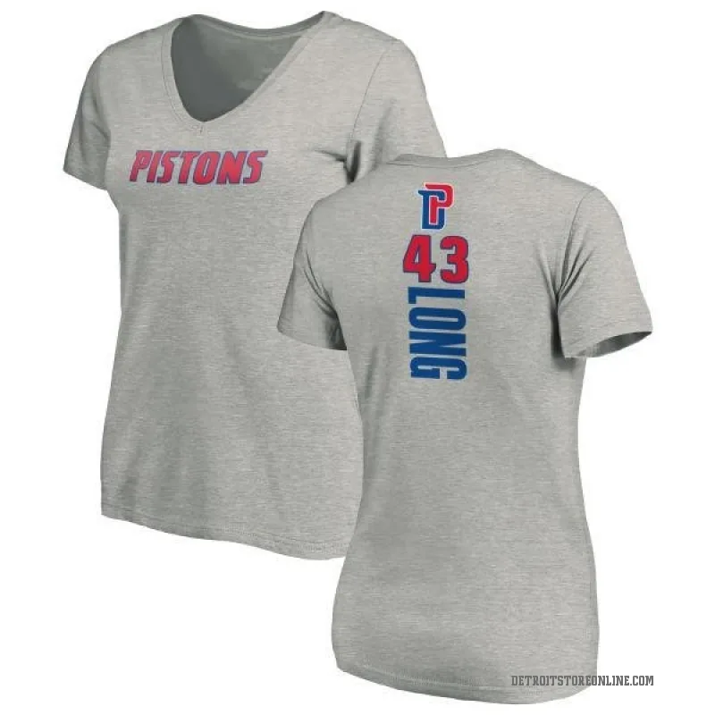 Grant Long Women's Detroit Pistons Ash Backer T-Shirt