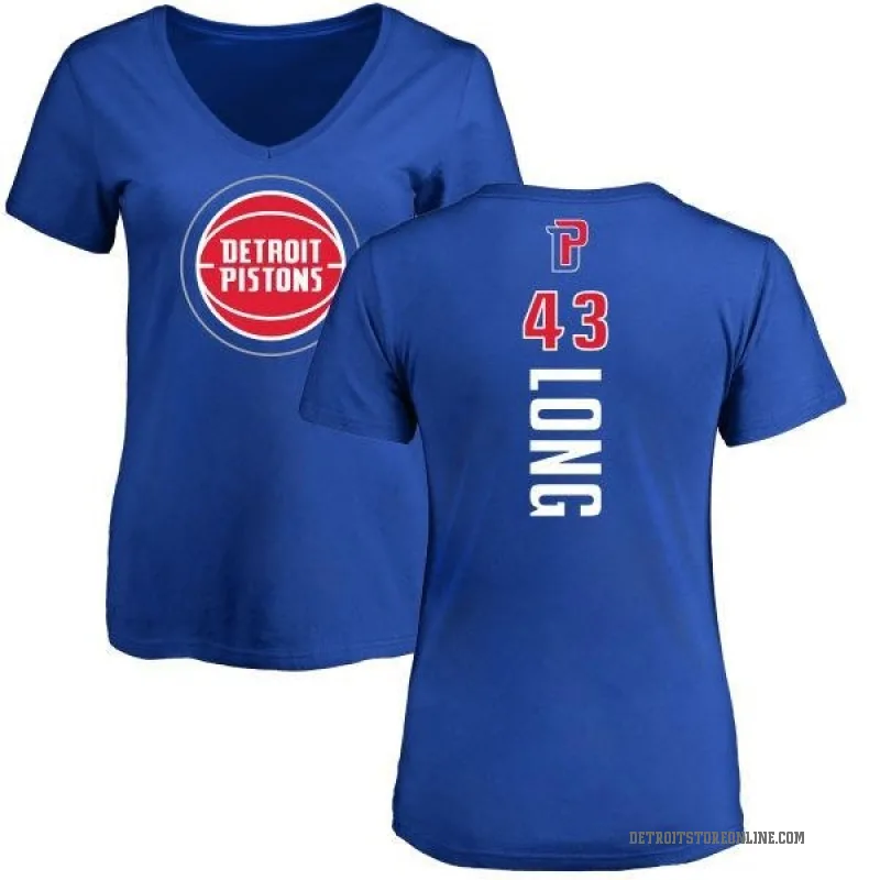 Grant Long Women's Royal Detroit Pistons Backer T-Shirt