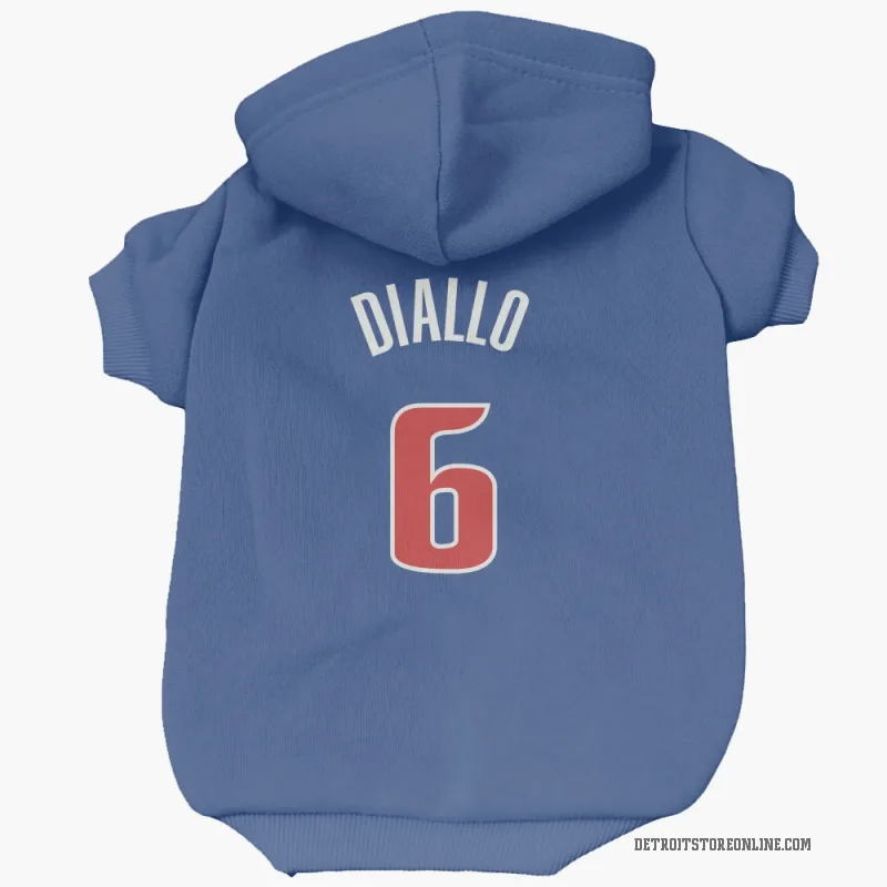 Hamidou Diallo  Blue Detroit Pistons  Cat & Dog Pet Hoodie