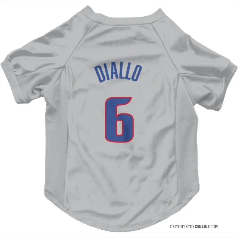 Hamidou Diallo  Gray Detroit Pistons  Cat & Dog Pet Jersey