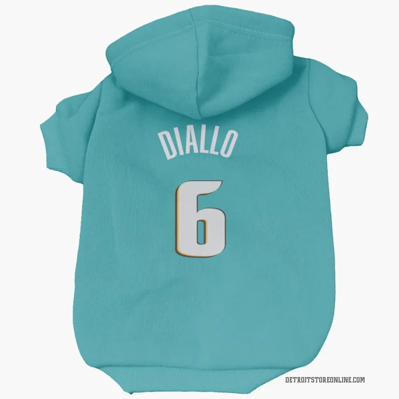 Hamidou Diallo  Teal Detroit Pistons  Cat & Dog Pet Hoodie