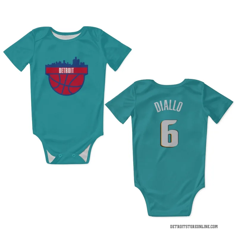 Hamidou Diallo  Teal Detroit Pistons  Newborn & Infant Bodysuit