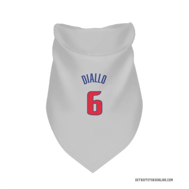 Hamidou Diallo  White Detroit Pistons  Cat & Dog Pet Bandana
