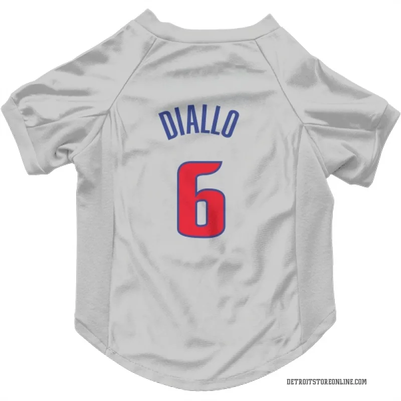 Hamidou Diallo  White Detroit Pistons  Cat & Dog Pet Jersey
