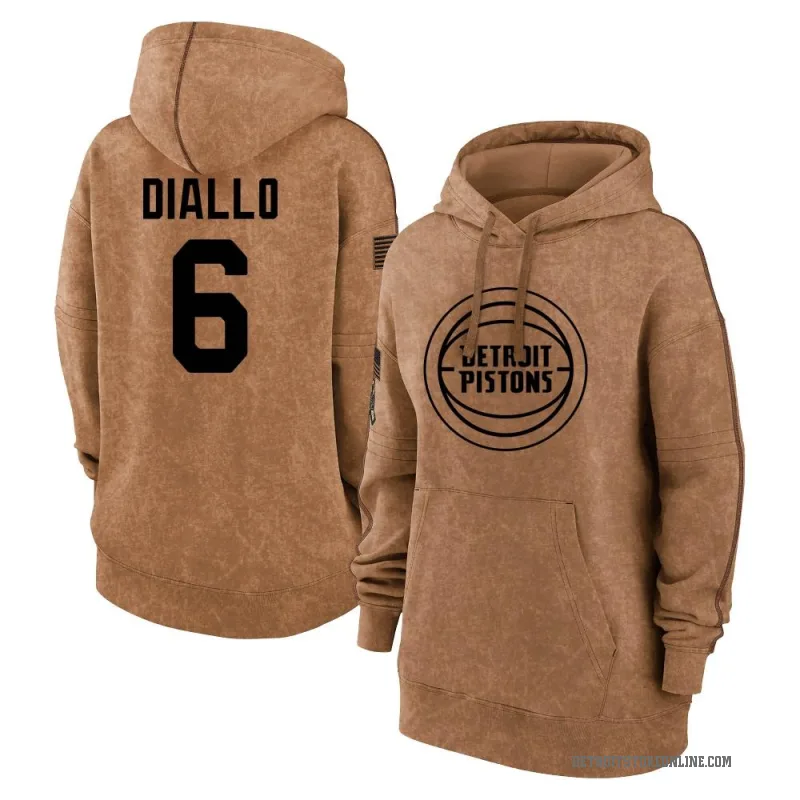 Hamidou Diallo Women's Brown Detroit Pistons 2023 Salute to Service Pullover Hoodie