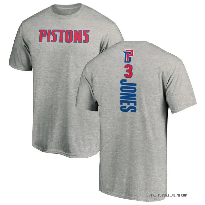 Isaac Jones Men's Detroit Pistons Ash Backer T-Shirt