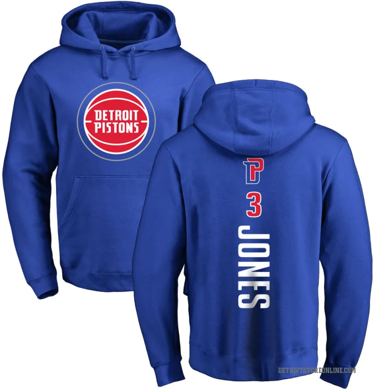 Isaac Jones Men's Royal Detroit Pistons Branded Backer Pullover Hoodie