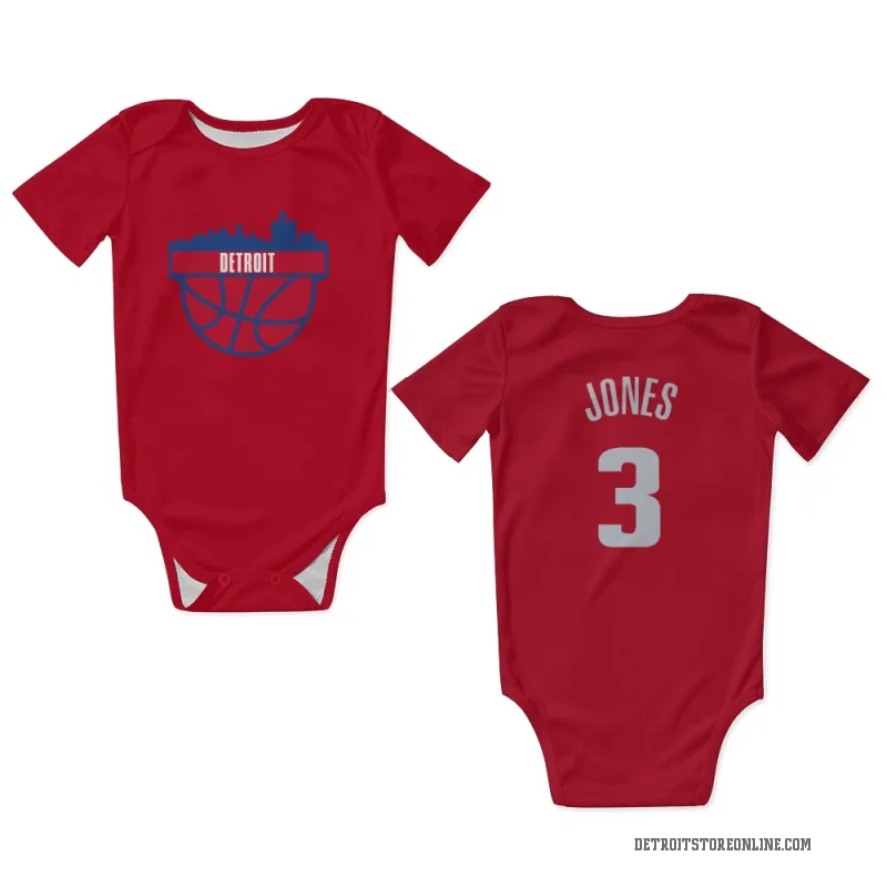 Isaac Jones  Red Detroit Pistons  Newborn & Infant Bodysuit