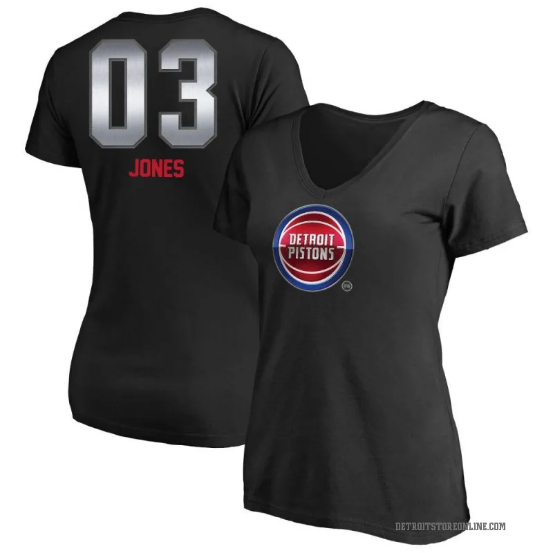 Isaac Jones Women's Black Detroit Pistons Midnight Mascot T-Shirt