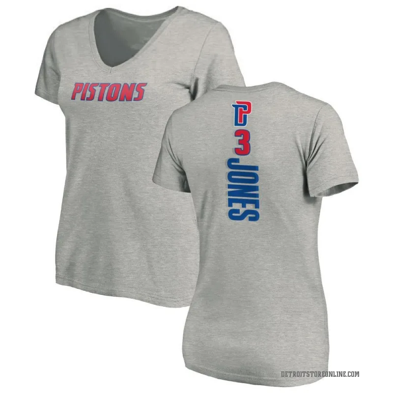 Isaac Jones Women's Detroit Pistons Ash Backer T-Shirt